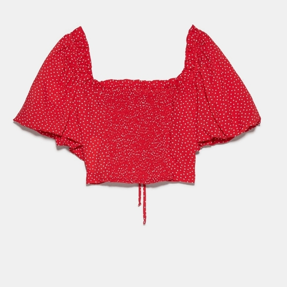 Cropped Polka Dot Top Red/White - Picture 6 of 8